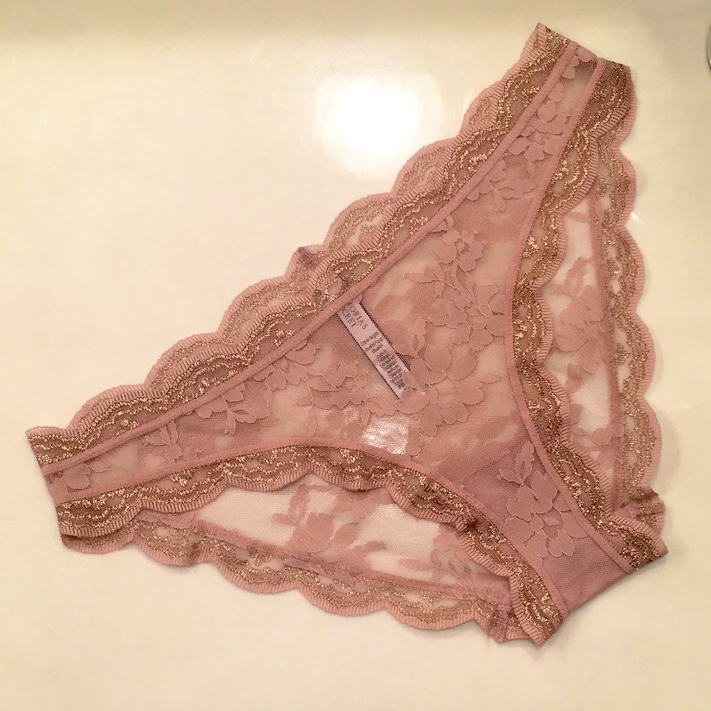 Victoria’s Secret Dream Angels Lace Cheeky Panty Dusty Rose